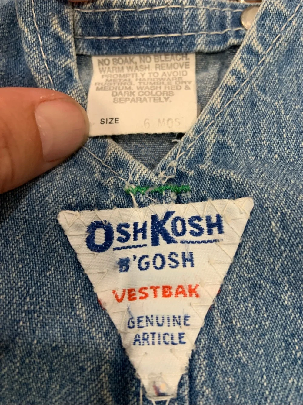 VTG OshKosh B'gosh Denim Baby Overalls Made In USA 6M - Perfect Condition